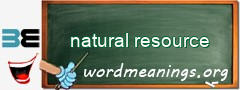 WordMeaning blackboard for natural resource